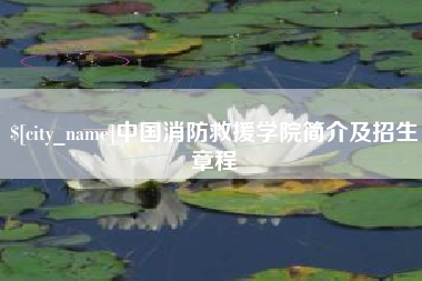 安徽中国消防救援学院简介及招生章程