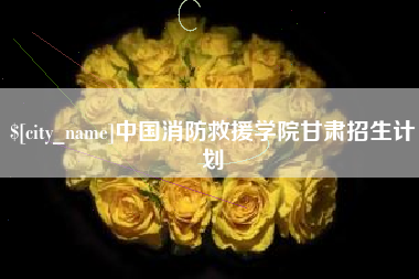 安徽中国消防救援学院甘肃招生计划