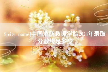 安徽中国消防救援学院2024年录取分数线是多少