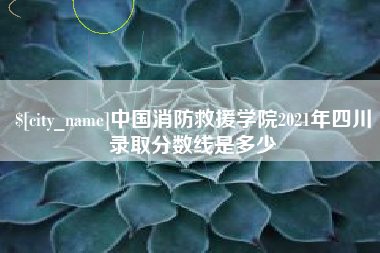 安徽中国消防救援学院2021年四川录取分数线是多少