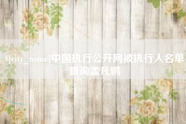 安徽中国执行公开网被执行人名单查询孟凡鹏