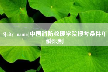 安徽中国消防救援学院报考条件年龄限制