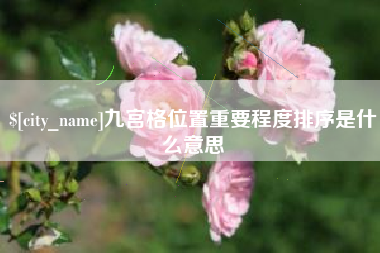 安徽九宫格位置重要程度排序是什么意思