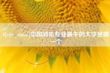 安徽中国消防专业最牛的大学是哪一个