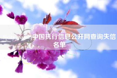 安徽中国执行信息公开网查询失信名单