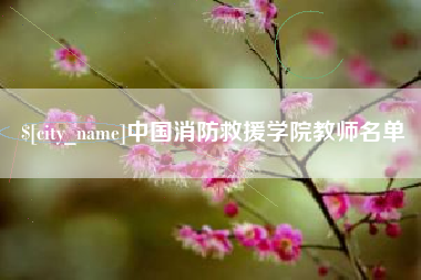 安徽中国消防救援学院教师名单