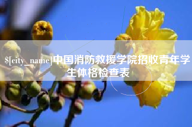 安徽中国消防救援学院招收青年学生体格检查表